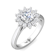 FlyerFit 14K White Gold Solitaire Engagement Ring